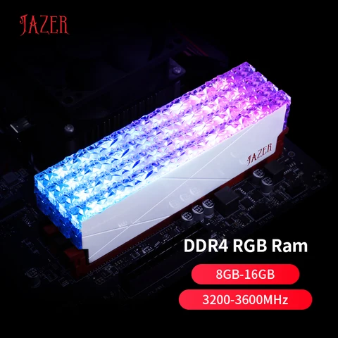 Оперативная память JAZER RGB DDR4 8GBx2 3200 МГц 16GBx2 3600 МГц RGB DDR4 8 ГБ 16 ГБ для игрового настольного компьютера UDIMM Ram Memory