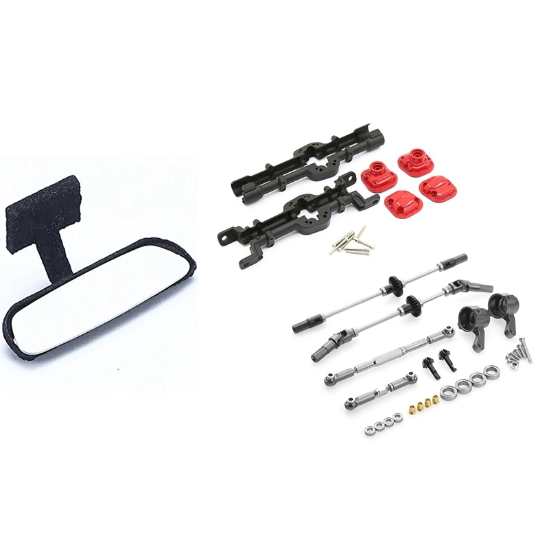 

Metal Front & Rear Complete Axle with Steering Rod for MN with for WPL C14 C24 C24-1 Simulation Interior Rearview Mirror