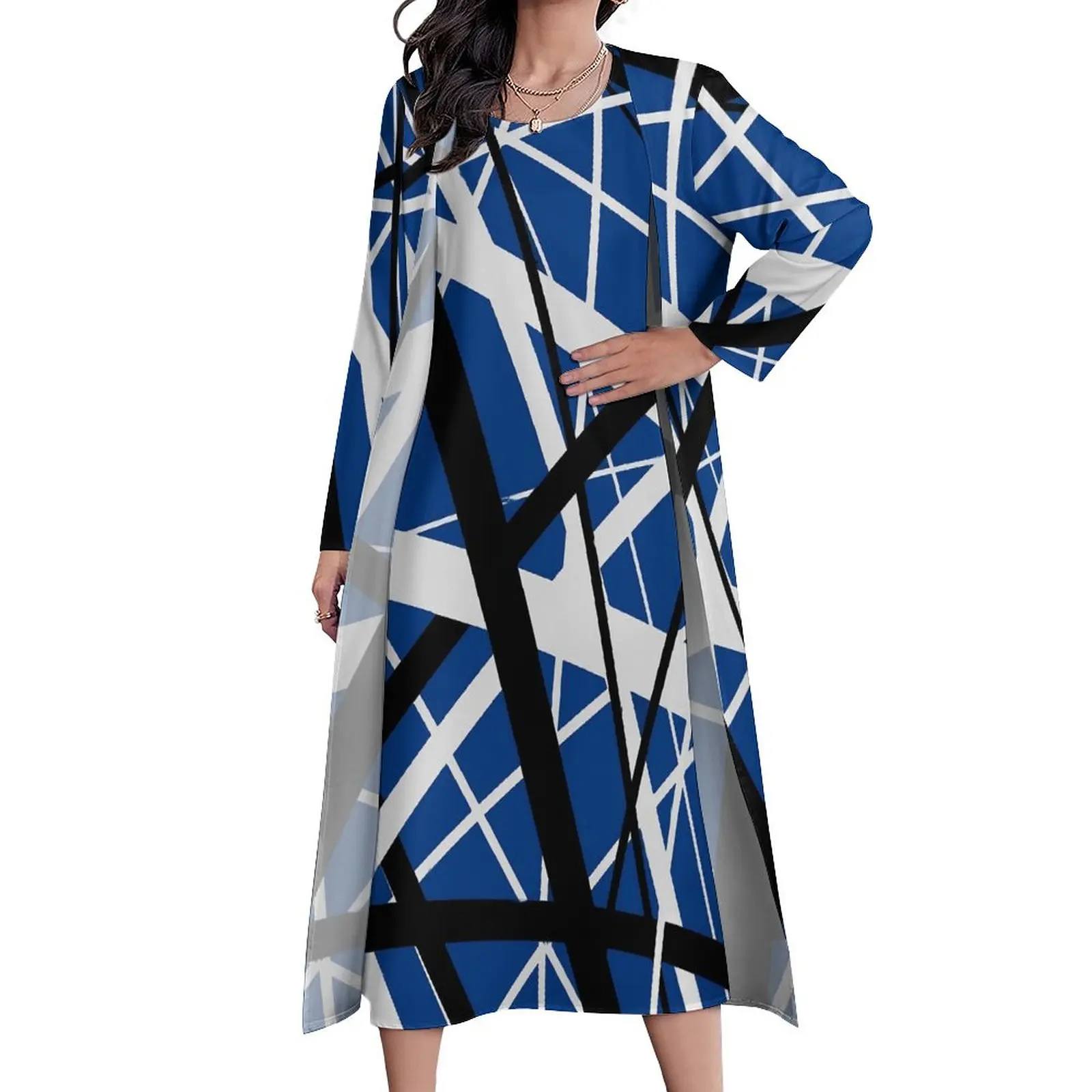 

Платье женское длинное с рисунком, большого размера