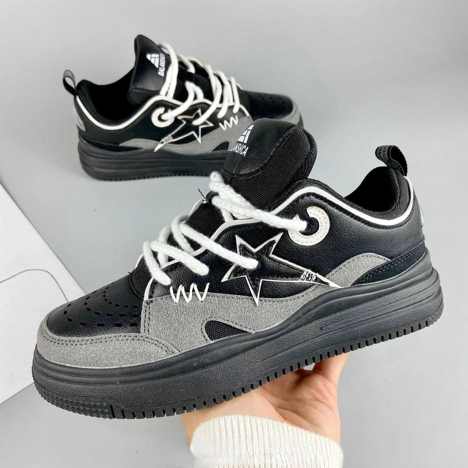 SHANPA Patchwork Autumn Fashion Women Sneakers High Street Star Pattern Casual Skateboard Shoes Platform Men Sport Zapatillas