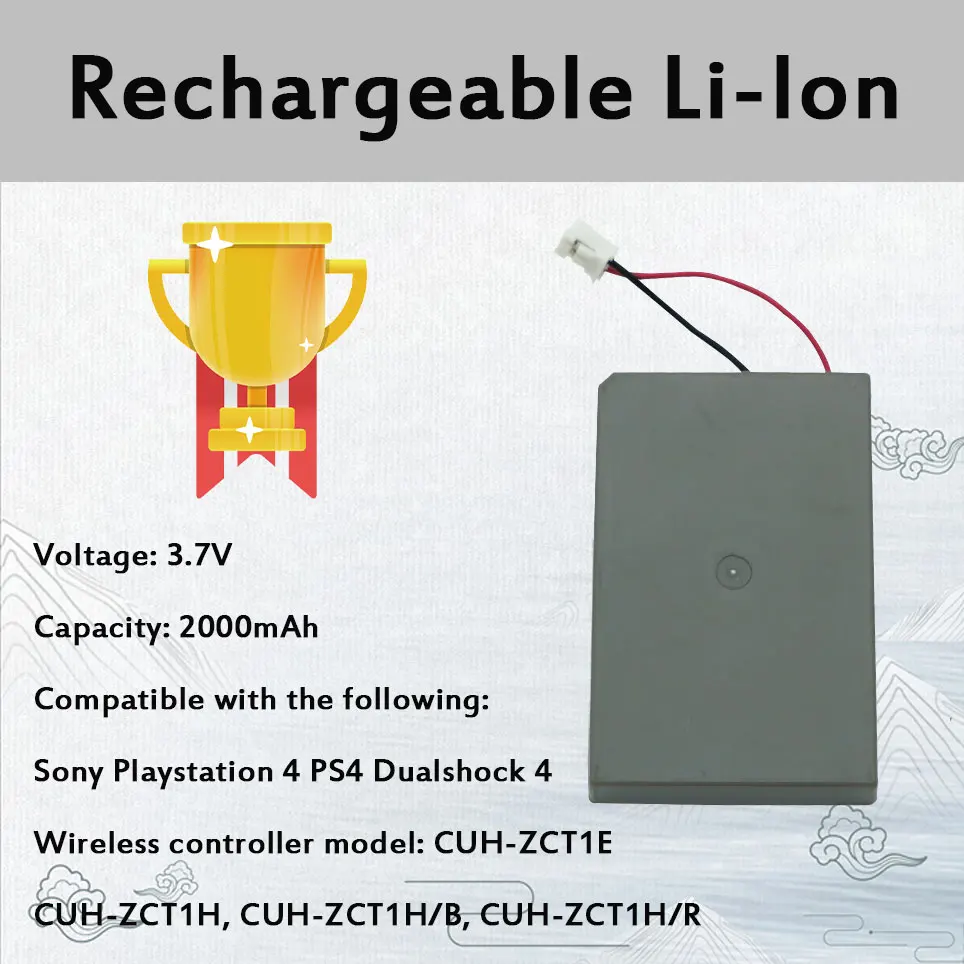 

2000mAh Rechargeable Battery for SONY PS4 PS4 PRo Slim Dualshock 4 V1 V2 3.7V Wireless Controller Playstation GamePad
