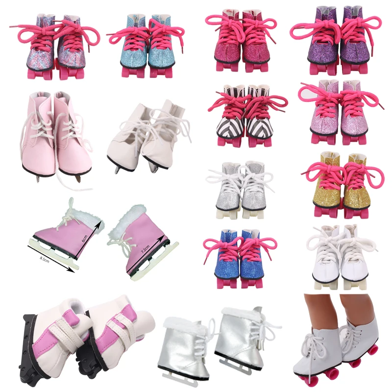 

Кукла роликовые коньки с блестками Кукла роликовые коньки подходит для 18-дюймовых американских и 43 см куклы Новорожденные рождественские игрушки для девочек DIY
