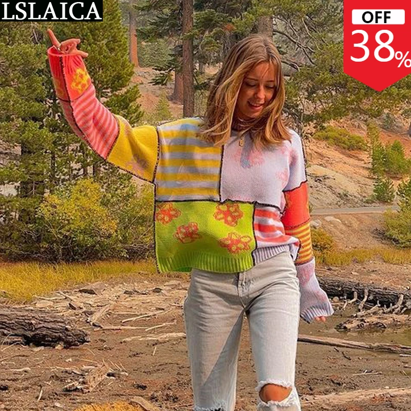 

Свитера для женщин с длинным рукавом, облегающие цветные топы с яркой линией, женские 2022, бесплатная доставка, элегантный шикарный пуловер