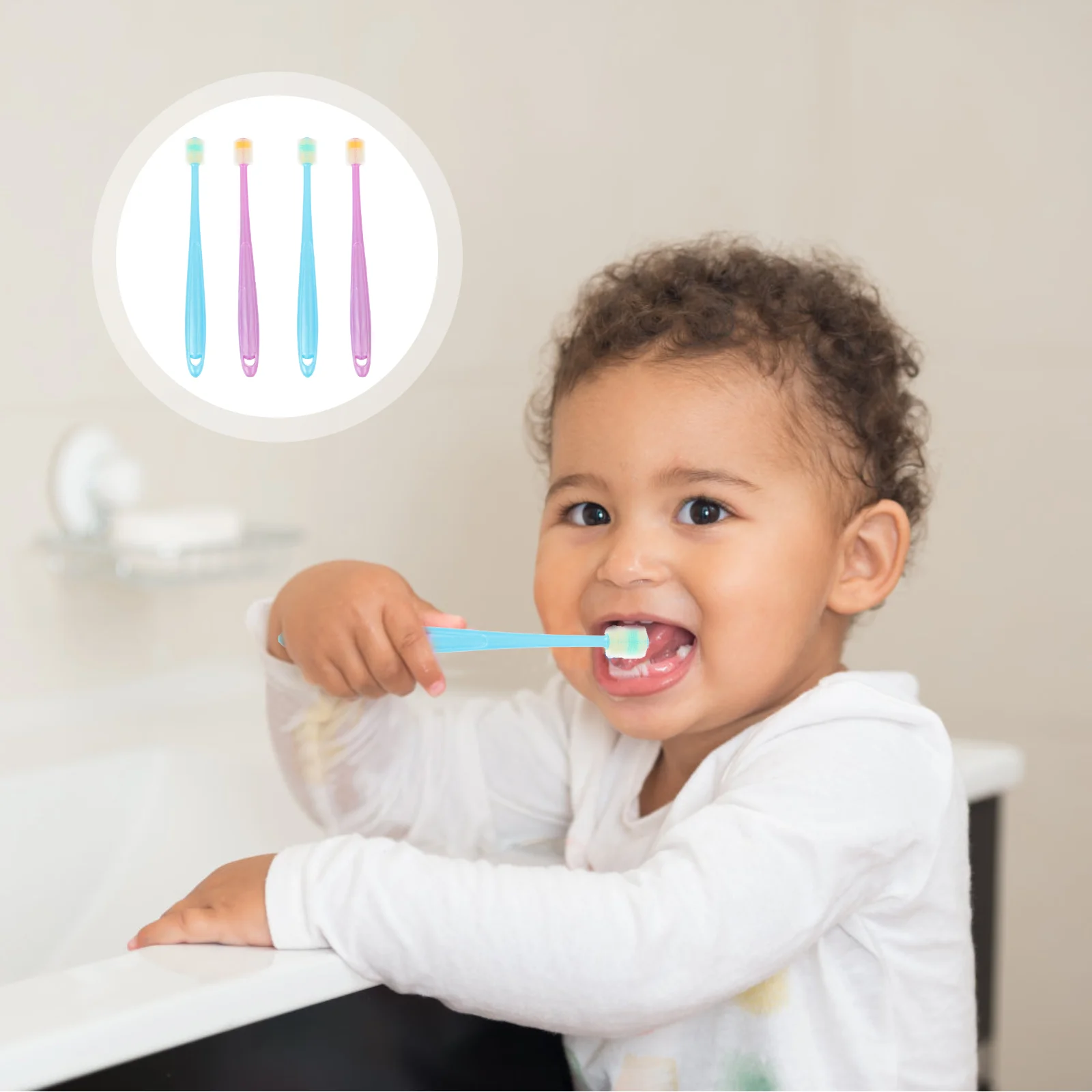 

4pcs Practical Convenient Durable Bristles Toothbrushes for Baby Infant Kids