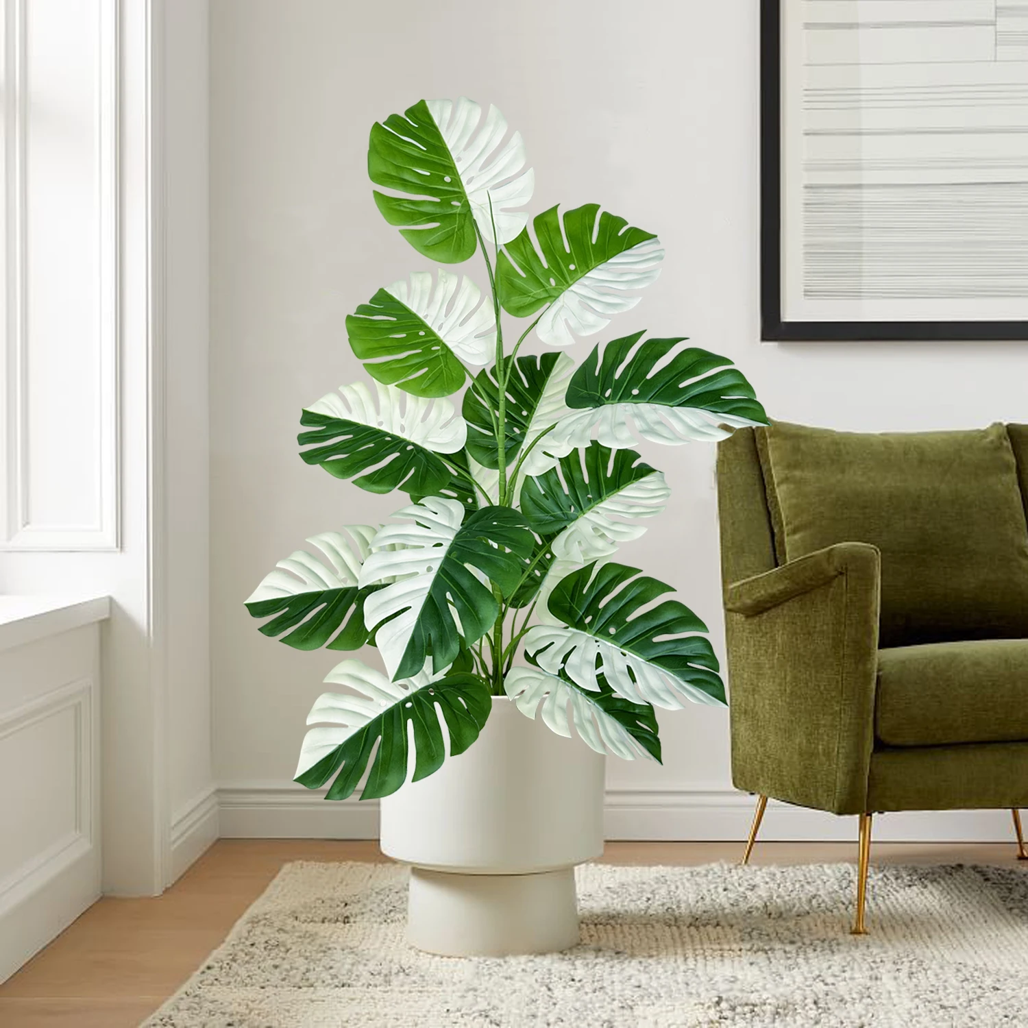 105-120 см искусственное растение монстеры зелень пальмовые пластиковые листья