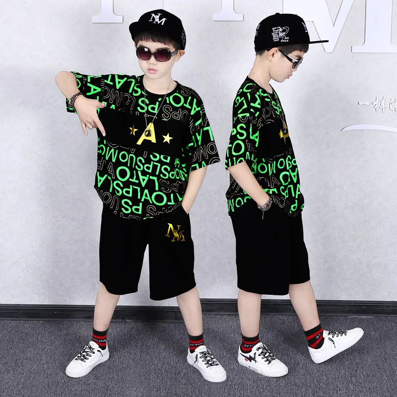 

Boys Clothing Sets 2022 Summer Fashion Letter T-shirt + Shorts 2Pcs Kids Clothes Suit 6 8 10 12 Year Teenage Child Boy Tracksuit