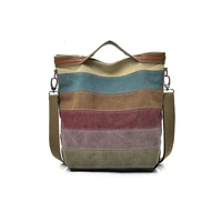 sentiblos multi color canvas shoulder bag women casual crossbody messenger bag top handle tote bag