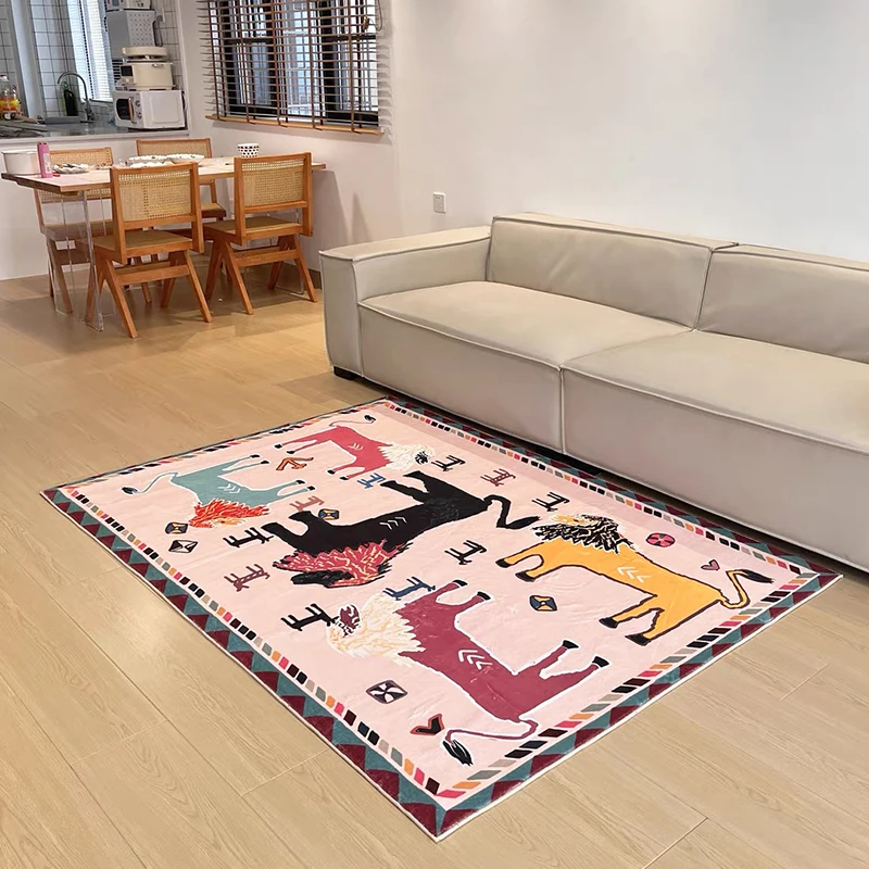 Ретро Художественный ковер с животными персидский большой пушистый для гостиной