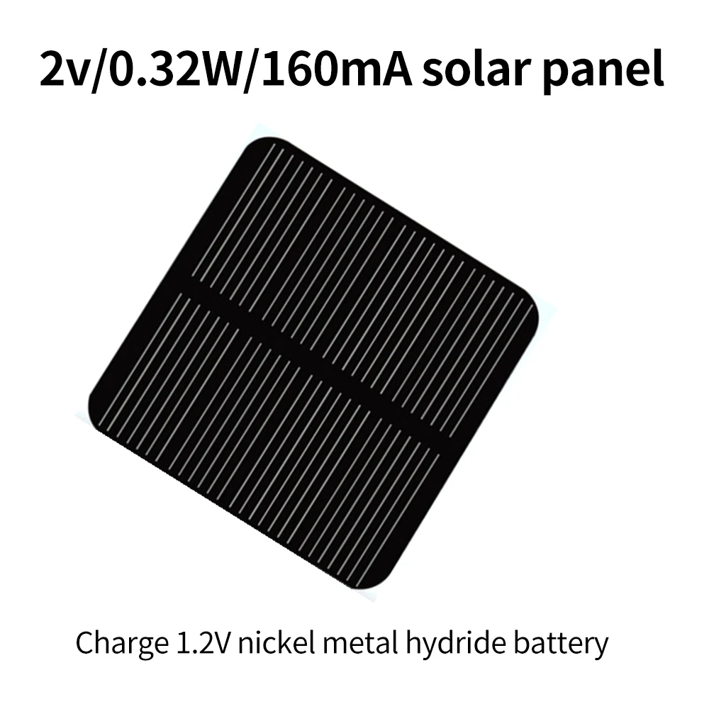 2V 160mA 0.32W Solar Panels DIY For Battery Cell Phone Chargers Monocrystalline Silicon Module 50*50MM for 1.2V NiMH cell photov