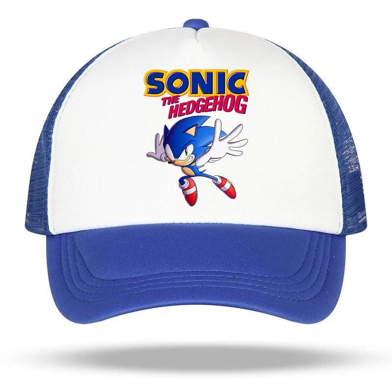 

Брендовая детская мультяшная шапка Sonic-для мальчиков и девочек, детская хлопковая Солнцезащитная шапка, крутая бейсболка для детей ясельно...