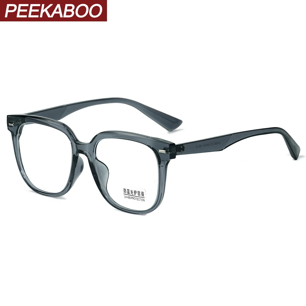 

Очки Peekaboo urltralight с защитой от синего светильник женские черные прозрачные квадратные очки оправа для мужчин TR90 прозрачные линзы унисекс подарок