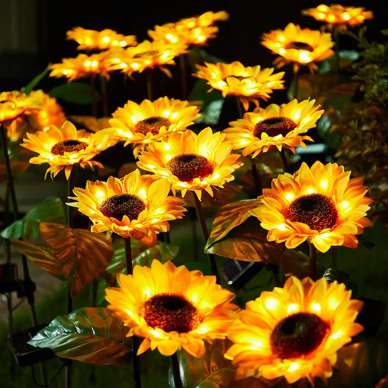 

Solar Sunflowers Light Outdoor Garden Lights Lawn Solar Flowers Light LED Waterproof Decoration Lamp For Pathway Yard Street New