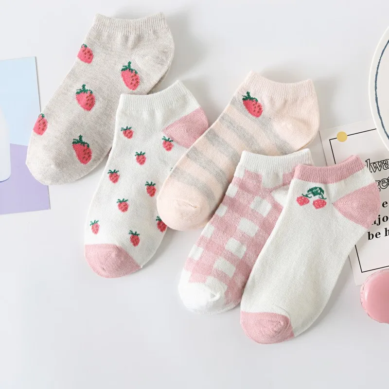 

Cotton Socks Casual Short Sox Patchwork Woman Sock Breathable Girls Low Cut Ankle Sox Soft Spring Summer Lovely Preppy Style