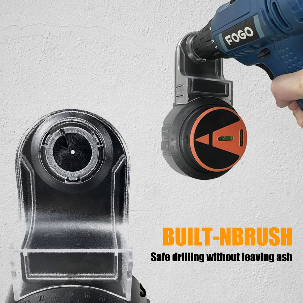 

Электрический сверлильный пылесборник с регулировкой на 360 °, лазерный уровень 2 в 1, аксессуары для электроинструмента