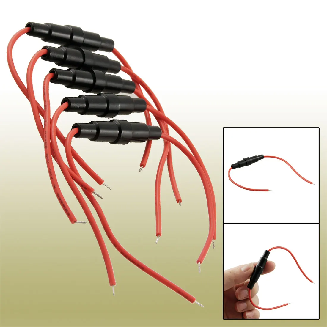 

X Autohaux 5PCS 5*20MM glass Tube Fuse Holder Screw Type Quick Blow 5X20MM Fuses 22 AWG Wire 250V Car Accessories Auto Part Tool