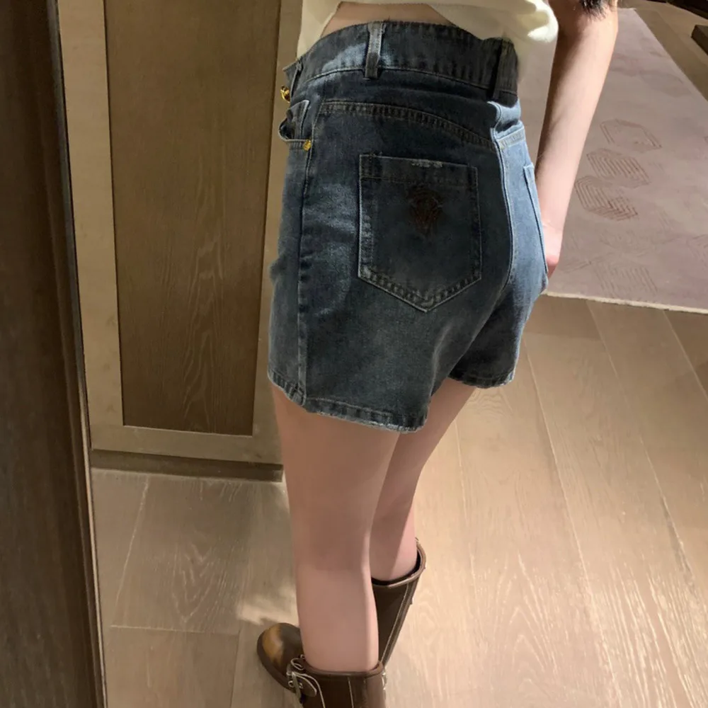 

Women's Pants Summer New Style Fashion Embroidery High Waist Straight Slender Denim Shorts Wholesale Trousers Pant Jeans Women