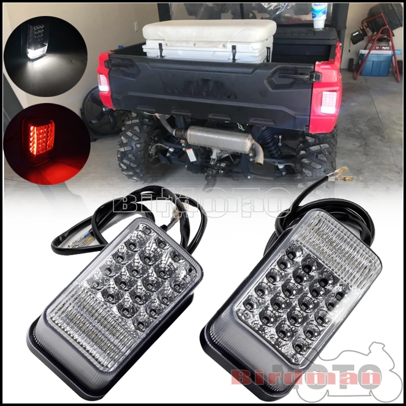 

ATV UTV Clear Rear Tail Light Brake Stop Lamp For Yamaha Big Bear Rhino Viking Wolverine 660 450 350 400 4WD 4X4 AUTO 2WD 03-14