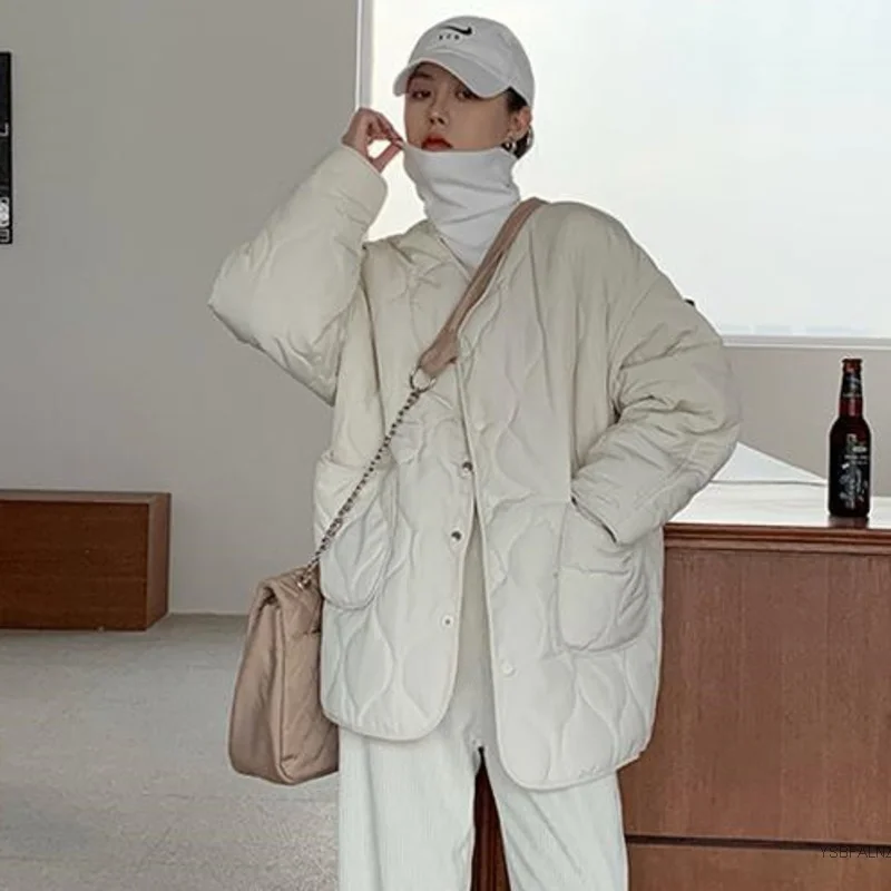 Winter Jacket Women Fashion Outwear Casual Jackets Solid TopsAll-MatchSimple Fresh Stylish Warm Women Coat Loose Thicken Coats