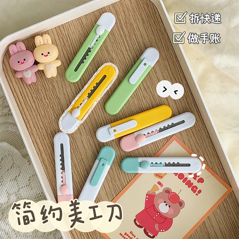 

Pocket Knife Knives Cutter Paper Flexible Candy Color Portable Kawaii Stationery Нож Канцелярия Couteau School Supplies