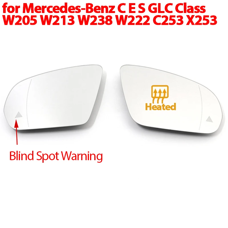 

Door Side Blind Spot Heated Wing Mirror Glass Rearview Plate for Mercedes-Benz C E S GLC Class W205 W222 W217 W213 W238