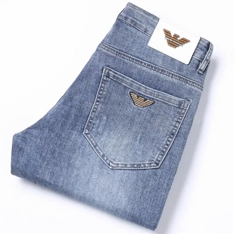 

Джинсы мужские с вышивкой, удобные дышащие хлопковые прямые джинсы, размеры 28-38