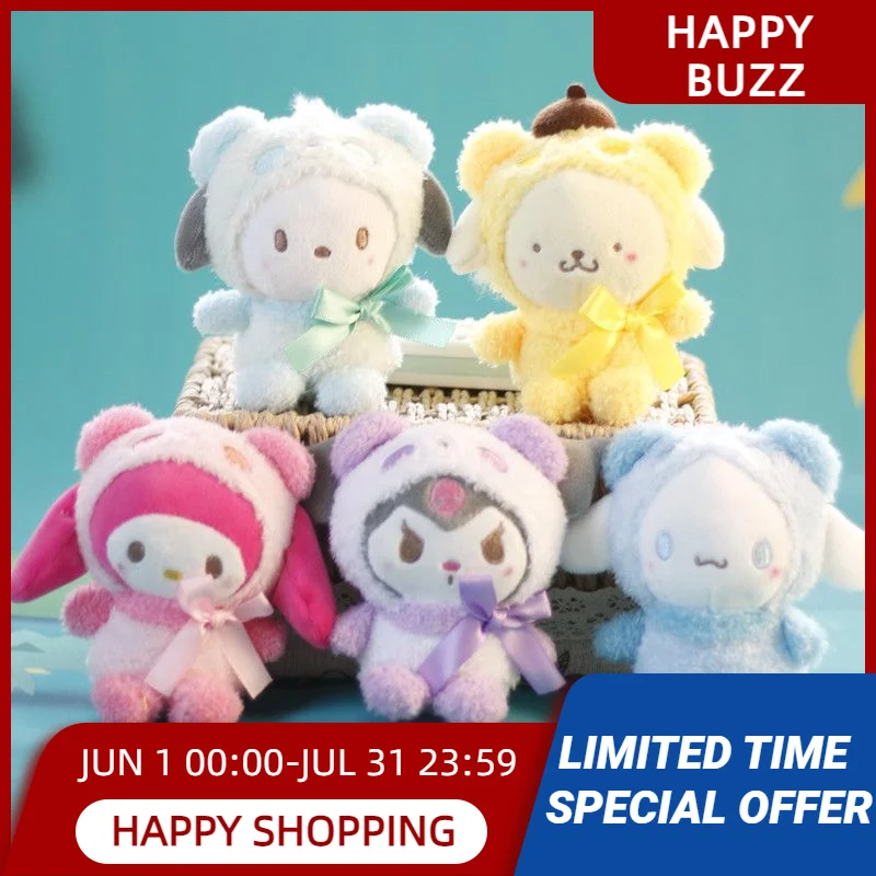 

Sanrio Kawaii Kuromi Melody Cinnamoroll Purin Pochacco Hello Kitty Girl Heart Doll Bag Pendant Anime Animals Toy Christmas Gift