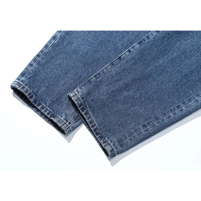 Streetwear Men Large Loose Broad Leg Blue Jeans Autumn and Winter New Pattern Falling Feeling Mopping The Floor Trousers Female