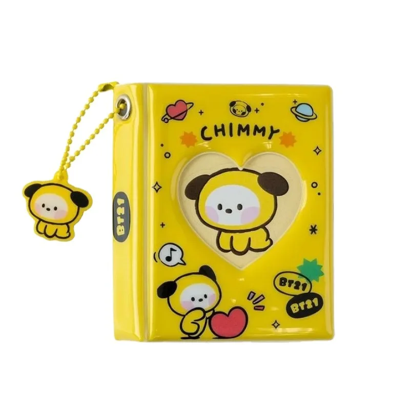 Bt21 Kawaii Mini 3-Inch Photo Album Card Storage Book Anime Rj Tata Chimmy Cooky Koya Kpop Card Holder Collect Pendants Fan Gift images - 6