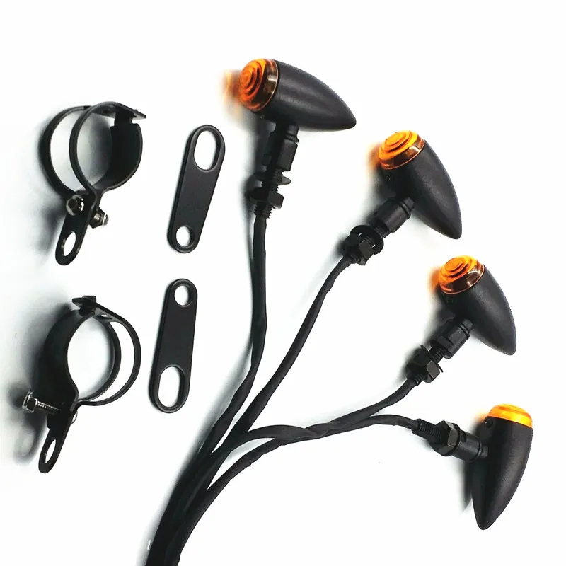 

Черные поворотные сигналы вилочные зажимы амортизирующий кронштейн для Triumph, Cafe Racer Honda Retro