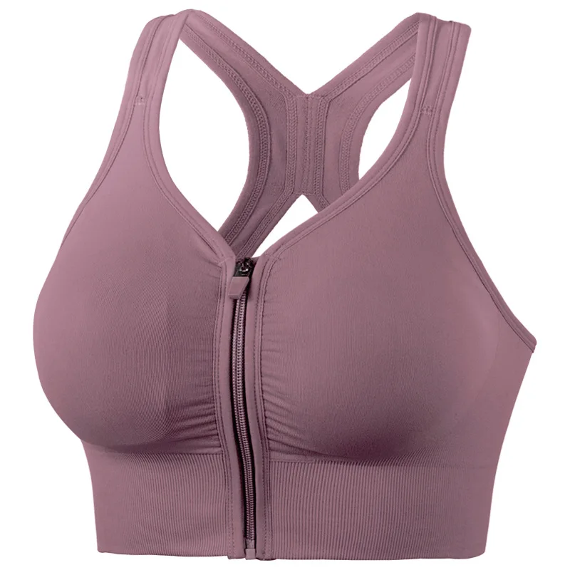 

Women Breathable Gym Fitness Athletic Running Yoga Bh Sport Tops Cycling Women Zipper Push Up Sports Bras Vest Underwear