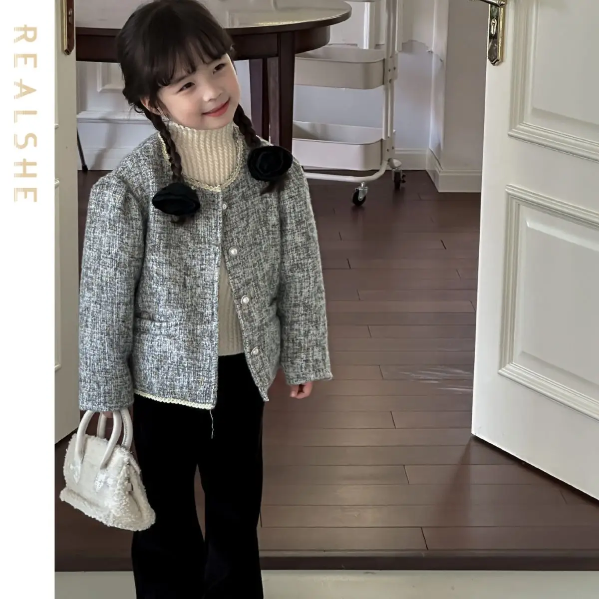 

Autumn Winter Long Sleeve Button Lace Jackets 2023 New Kid Girls Fashion Coat Children Clothing Outwear Clothes for Girls