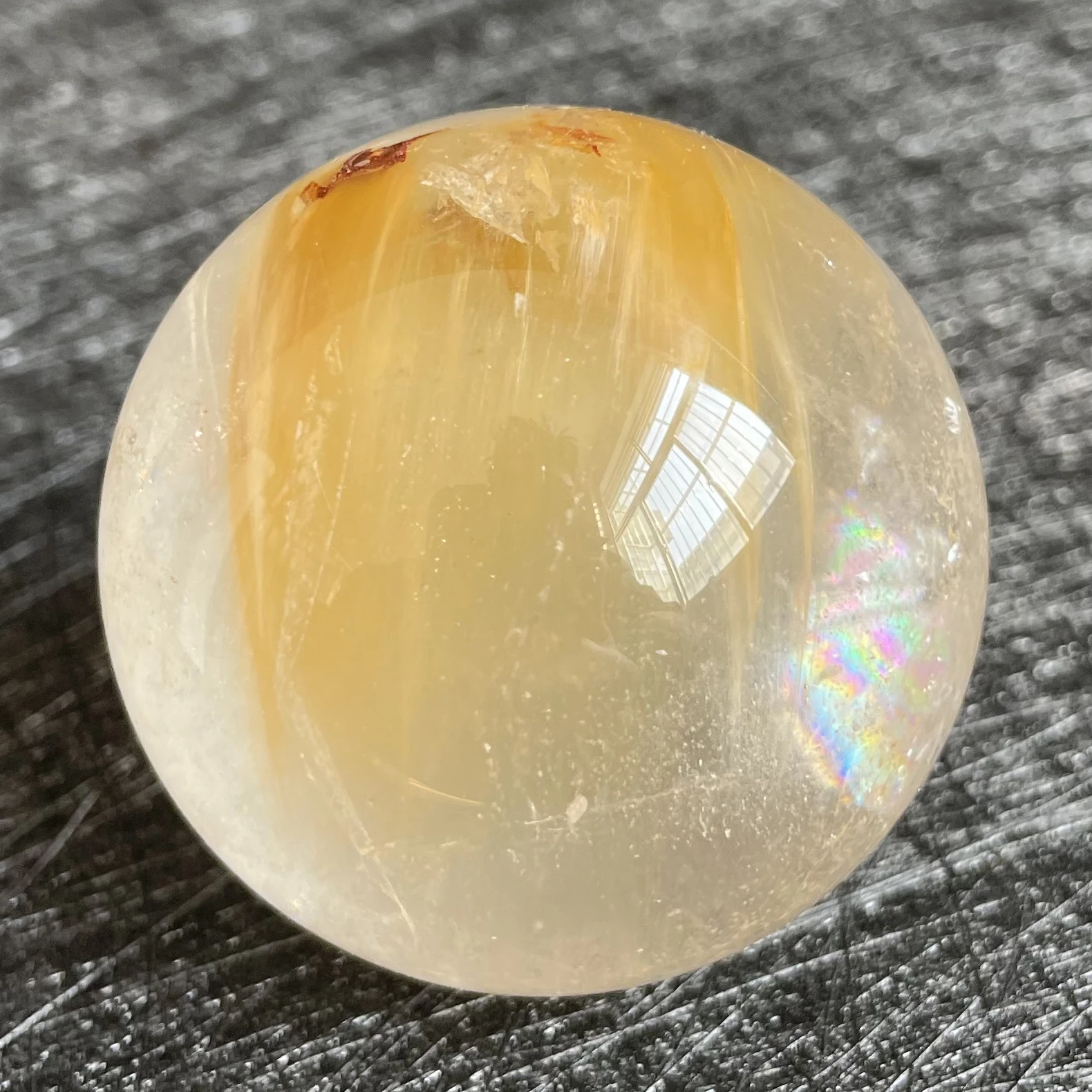 148 г натуральный камень кварц рутилированная Сфера полированная искусственная