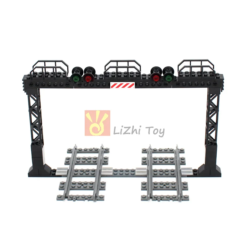 Светофор железной дороги MOC Railway Track Train Traffic Signal Light Model DIY Bricks Compatible with City Building Blocks Construction Accessories Toys on