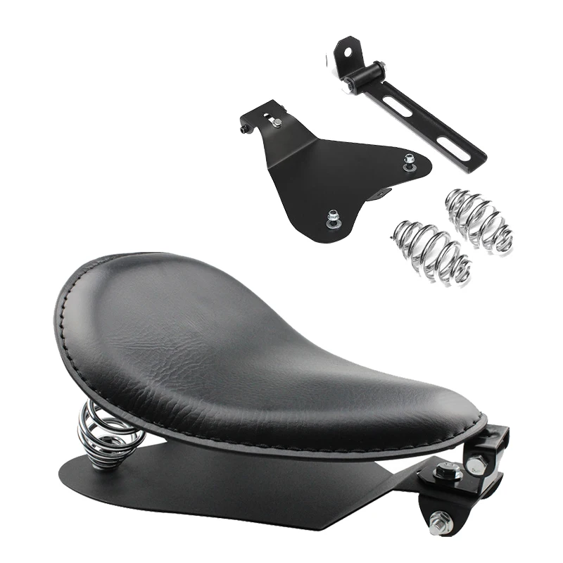 

New PU Leather+Neoprene Foam Solo Seat Base Spring Bracket Kit For Sportster Bobber Chopper