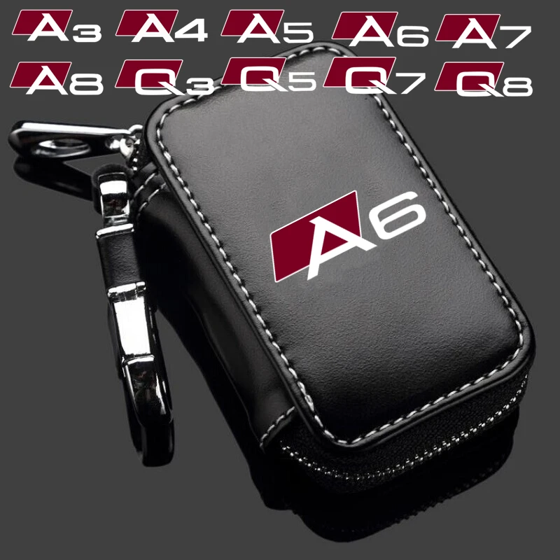 

Leather Car Key Case Key Full Cover for Audi A3 8P 8V A4 B8 B6 B7 B9 B5 A6 C6 C7 C5 Q5 A5 Q7 A1 A7 A8 Q3 TT 8L Q2 Q7 Q8 S1 S3 8X
