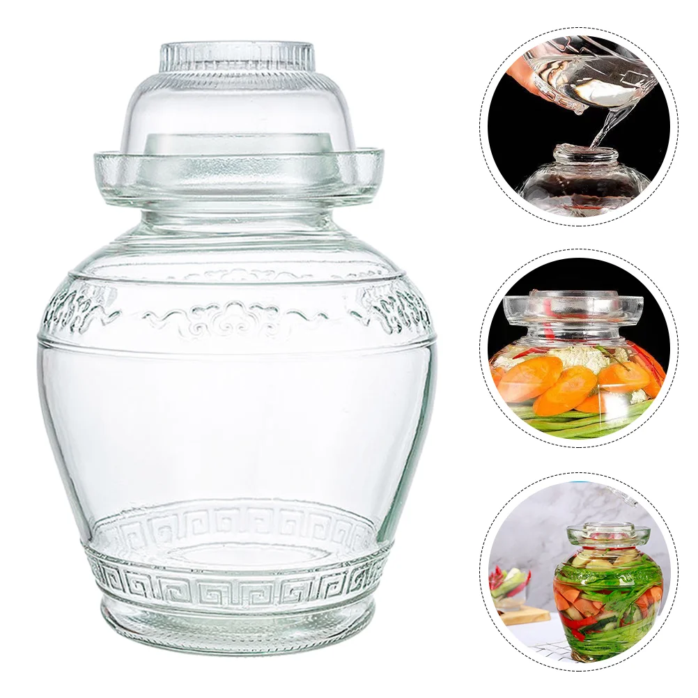 

Jar Picklefermentation Fermenting Crock Kimchi Container Pot Kombucha Storagepickling Sealing Chinese Sauerkraut Tank Brewing