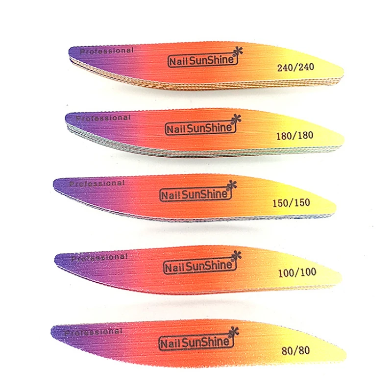 Ttandece Professional Nail File 100 150 180 240 Grit Unhas De Gel Nail Files Sandpaper Moon Style Acrylic Nail File Art Tools