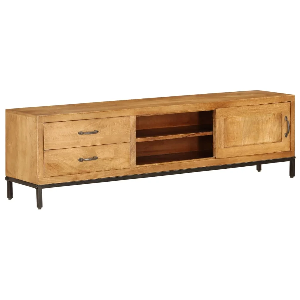 

TV Media Console Television Entertainment Stands Cabinet Table Shelf Solid Mango Wood 55.1"x11.8"x15.7"