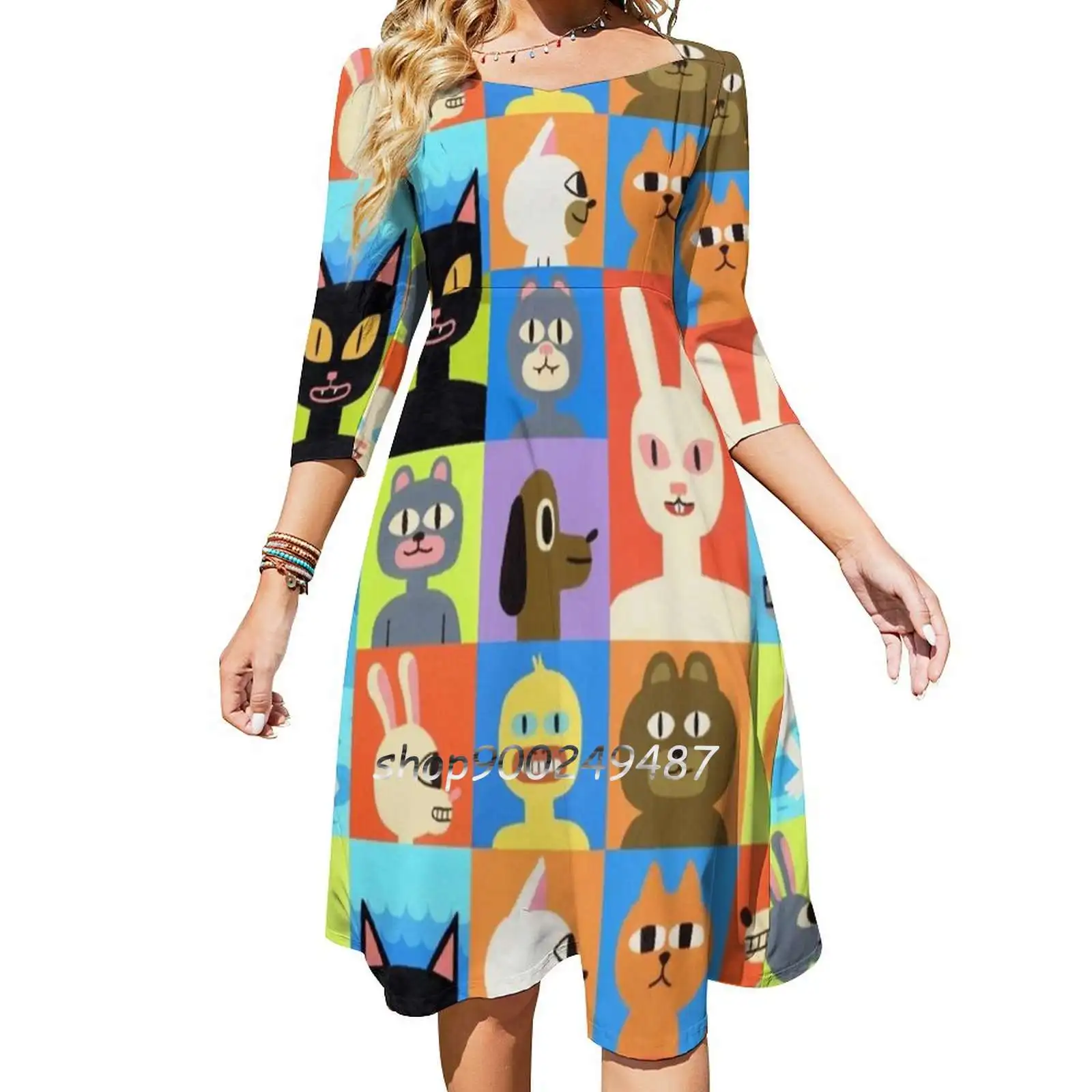 Платье с квадратным вырезом Critters новое элегантное женское облегающее платье