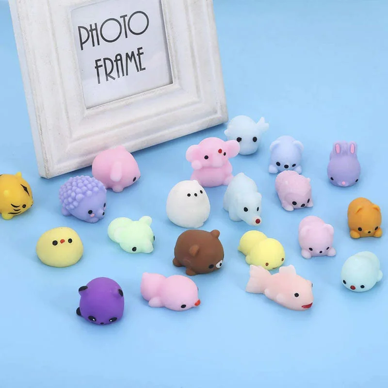 12pcs Squishy Cute Animal Stress Ball Mochi Stress Relief Fun Gifts with Squeeze Toys Party Favors for Kids enlarge