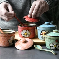 creative ceramic seasoning pot household seasoning bottle japanese seasoning box salt pot sauce pot sugar pot kitchen supplies