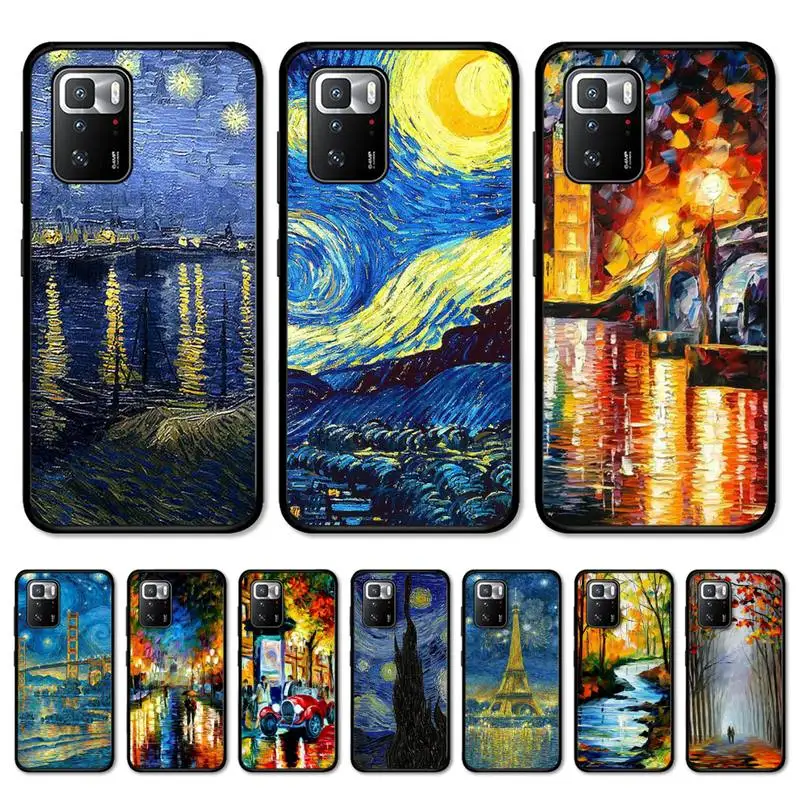 

Starry Night Van Gogh Art Oil Paint Phone Case For Redmi 9A 8A 7A 7A 7 6A 5A 5 Plus 4X S2 GO K20 K30 6 Note 8 9 Pro Cover