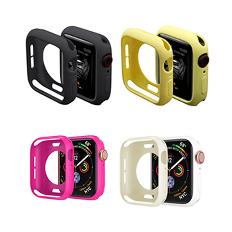 Мягкий силиконовый чехол карамельного цвета для Apple Watch 3 2 1 42 мм 38 защитный iWatch 4 5 6