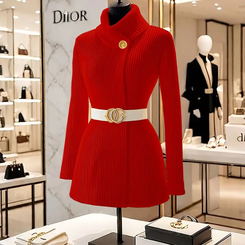 Осень-зима 2022 новый вязаный свитер женская верхняя одежда тонкий уникальный