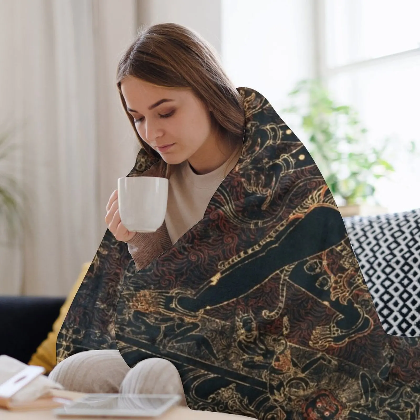 Шри Хевадре Демон Смерть Тханка Пледы Тетры Декоративные Одеяла Для Диванов