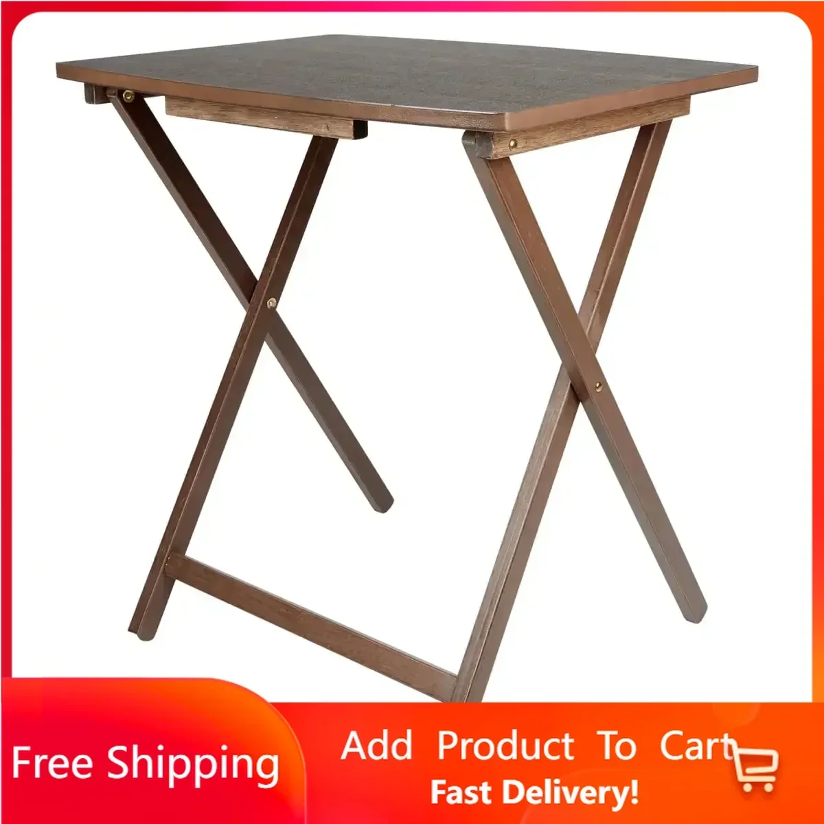

Folding XL Oversized Tray Table 24"L x 18"W x 26“H tea table Folding table Rapid Transit Free Shipping