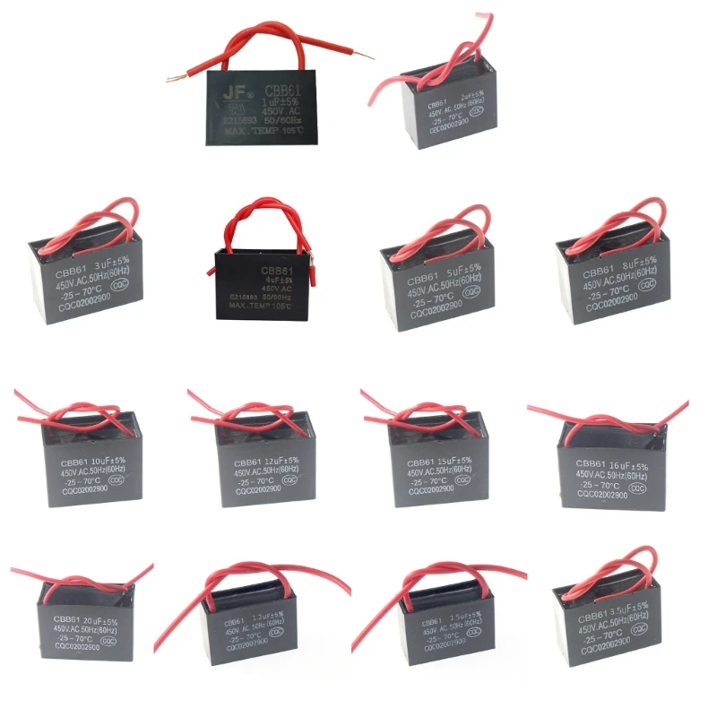 

Y1UD CBB61 .2/1.5/2/3/3.5/4/5/8/10/12/15/16/20UF Starting Capacitance FanCapacitor