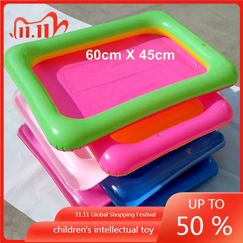 

1pc 60X45cm Indoor Magic Play Sand Children Toys Mars Space Inflatable Sand Tray Accessories Plastic Mobile Table Kid Party Play