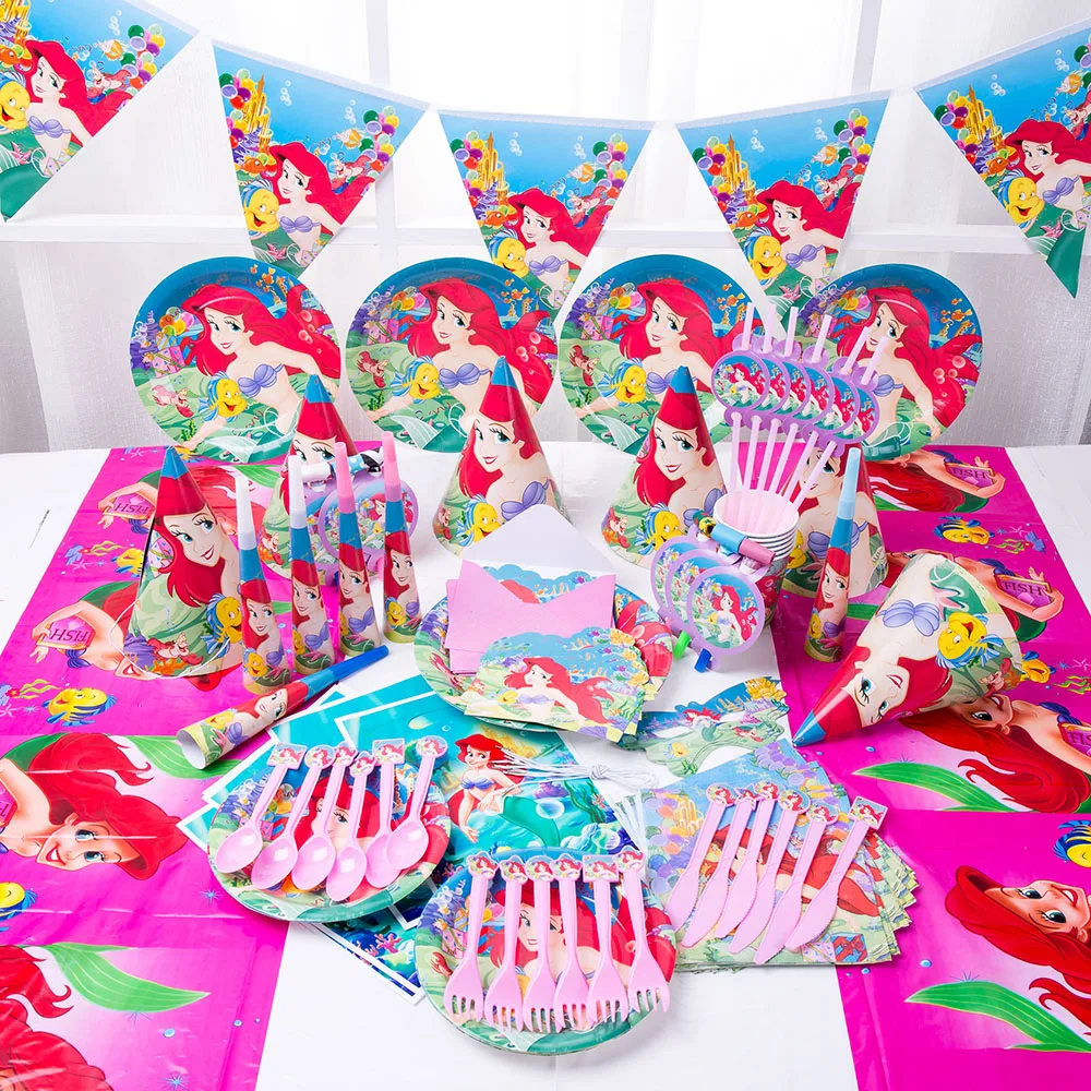 

Mermaid Theme Birthday Party Supplies Disposable Suit Party Decoration Kid Party Toy Gift Room Decor Balloon Banner Baby Shower