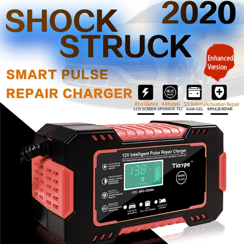 

12v 6a Motorcycle Car Battery Charger Portable Universal Charger Smart Lead-acid Storage Charge Car Repair Tool Repair Type